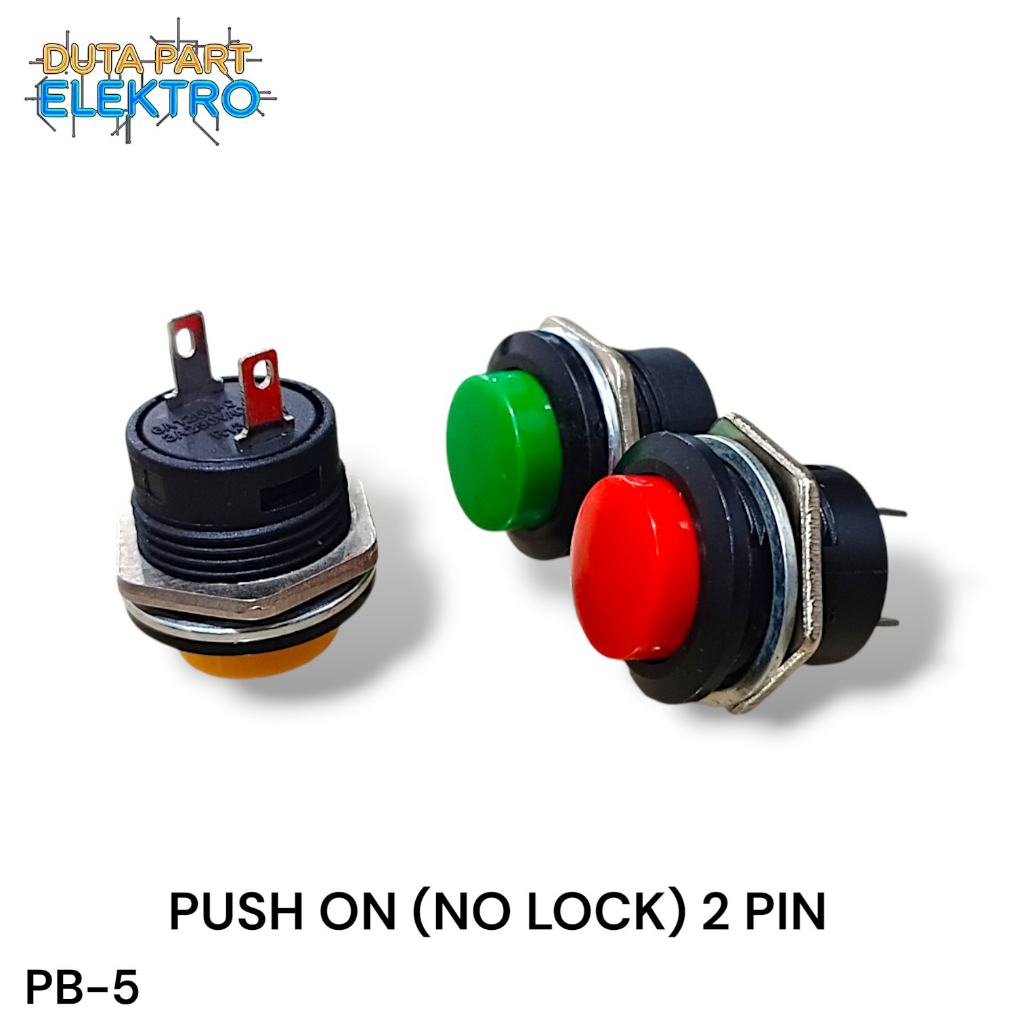 PUSH ON  (NO LOCK) DS 212 PUSH BUTTON DS 212 SWITCH 2 PIN DS-212 - DP1093
