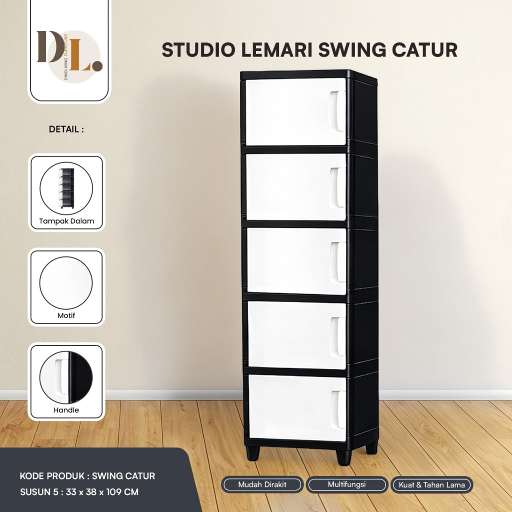 AKAKO - LEMARI PAKAIAN PLASTIK AKAKO JUMBO SWING  "CATUR" NEW / KODE: CATUR / Lemari Portable Serbag