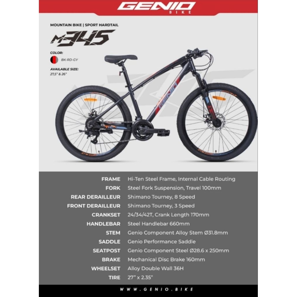 sepeda mtb 27.5 genio m345 model thril
