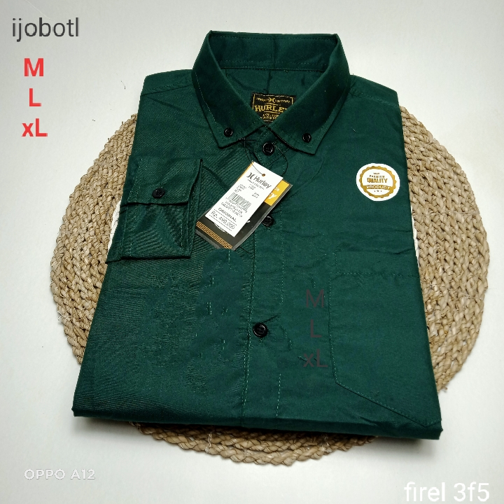 KEMEJA WARNA EMERALD GREEN LENGAN PANJANG