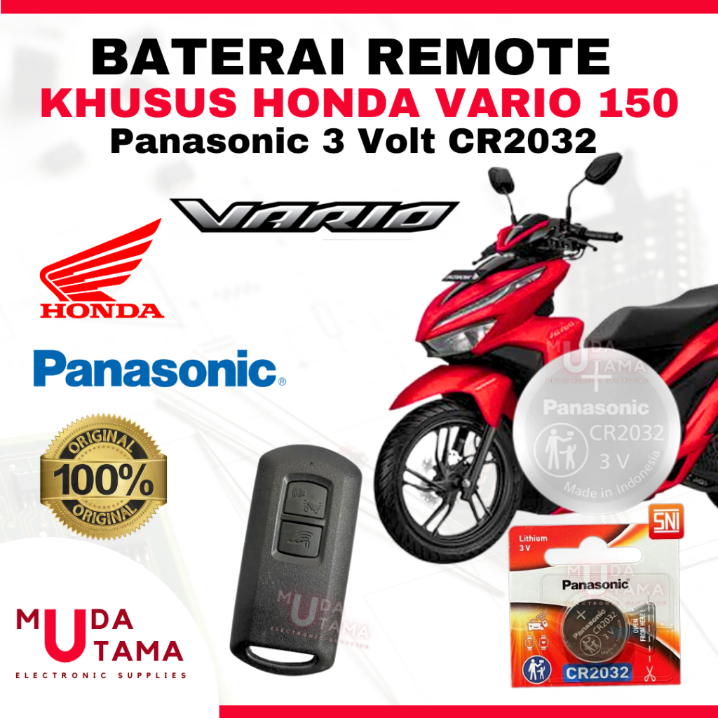 Baterai Remote HONDA VARIO 150 - ORIGINAL PANASONIC CR2032 | Battery Remote HONDA VARIO 150 | Batera