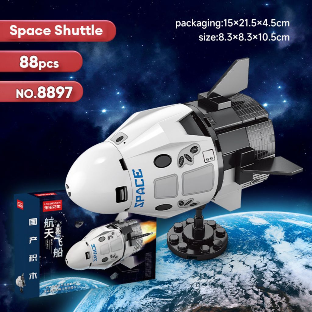 brick nano lego roket astronot satelit space rocket shuttle station cowok