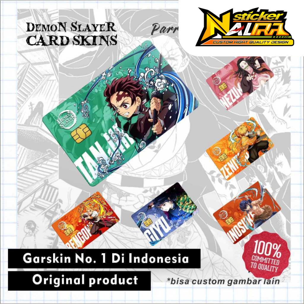Demon Slayer Card Skins SKIN KARTU ATM / DEBIT / EMONEY / FLAZZ / BRIZZI TAPCASH / JAKLINGKO