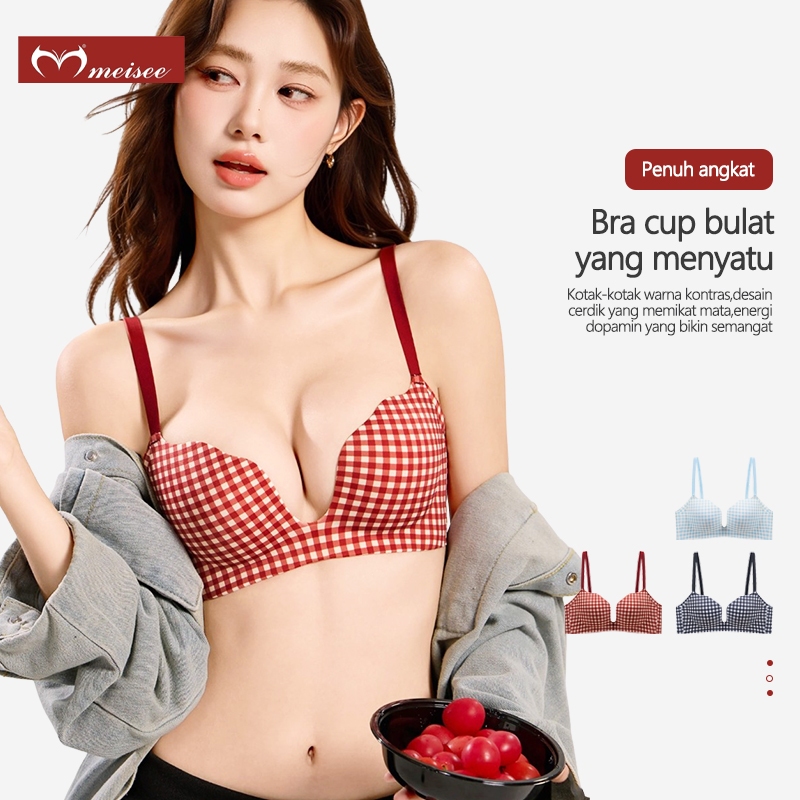 MEISEE Bra Push Up Untuk Payudara Kecil BH Wanita Tanpa Kawat
