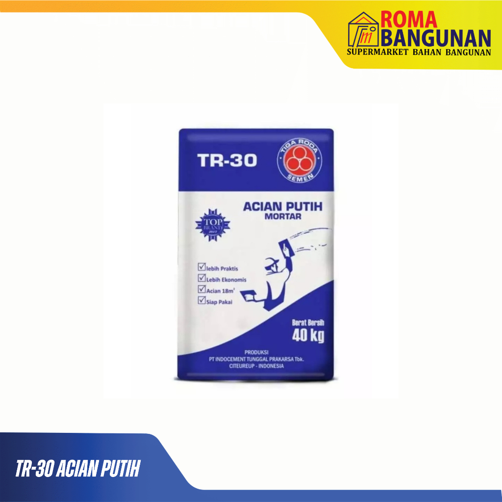 Tiga Roda Semen Acian / Semen Acian Putih 40KG