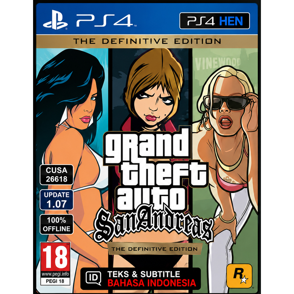 GTA SAN ANDREAS DEFINITIVE EDITION PS4 HEN SUB INDONESIA VIA EMAIL