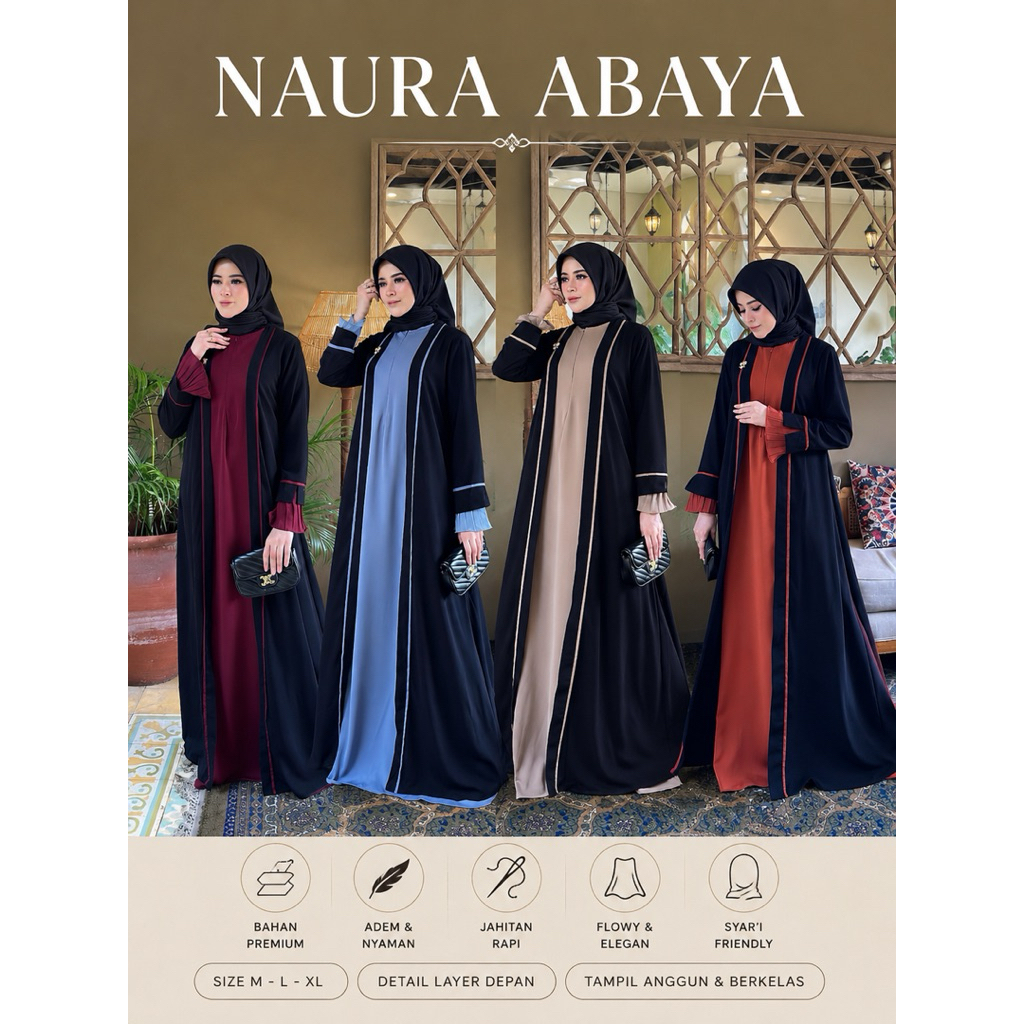 Naura Abaya Gamis Polos Terbaru Amaliah Gallery