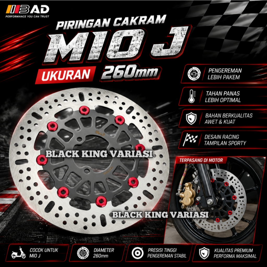 Piringan Cakram Mio J 260mm Disc Brake Piringan Cakram Depan Mio J Mio M3 Mio Soul GT 3 Lubang 260MM