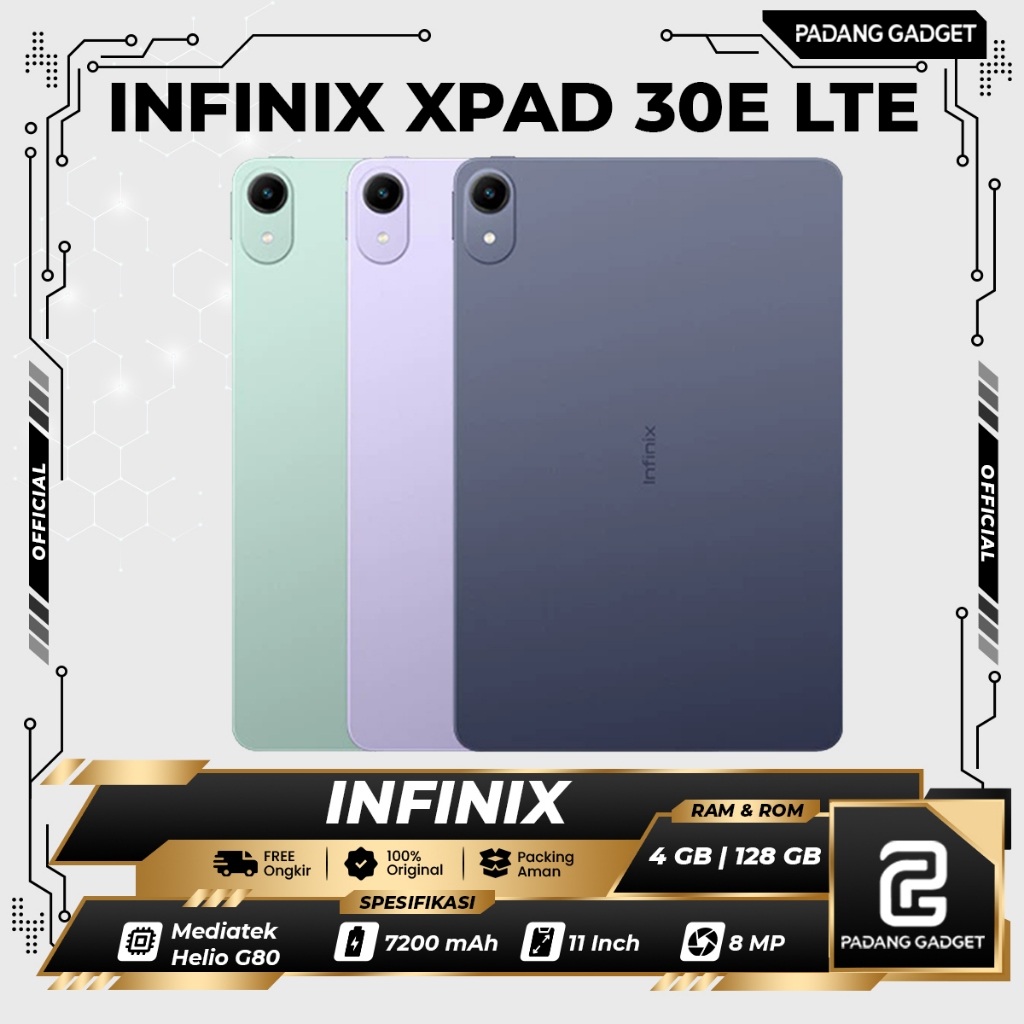 Infinix Xpad 30E 4/128 GB | TABLET BARU INFINIX 7000 mAh | GARANSI RESMI INDONESIA |