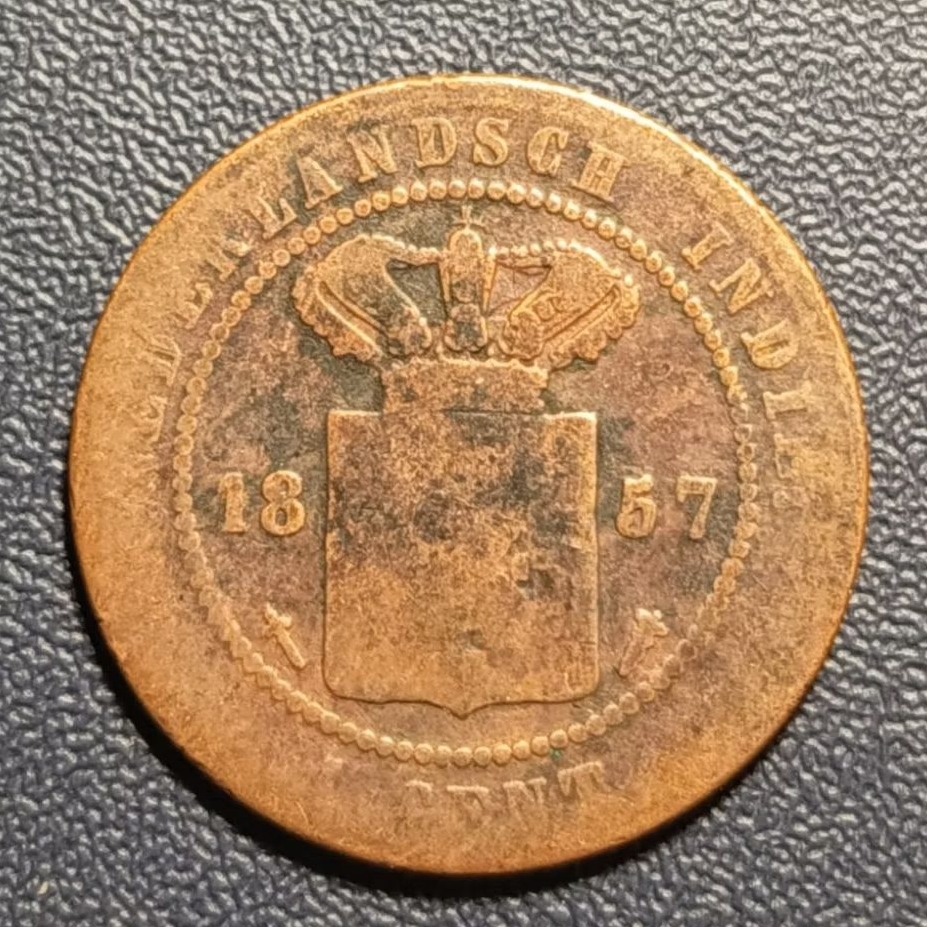 Koin 1 Cent Nederlandsch-Indie Tahun 1857