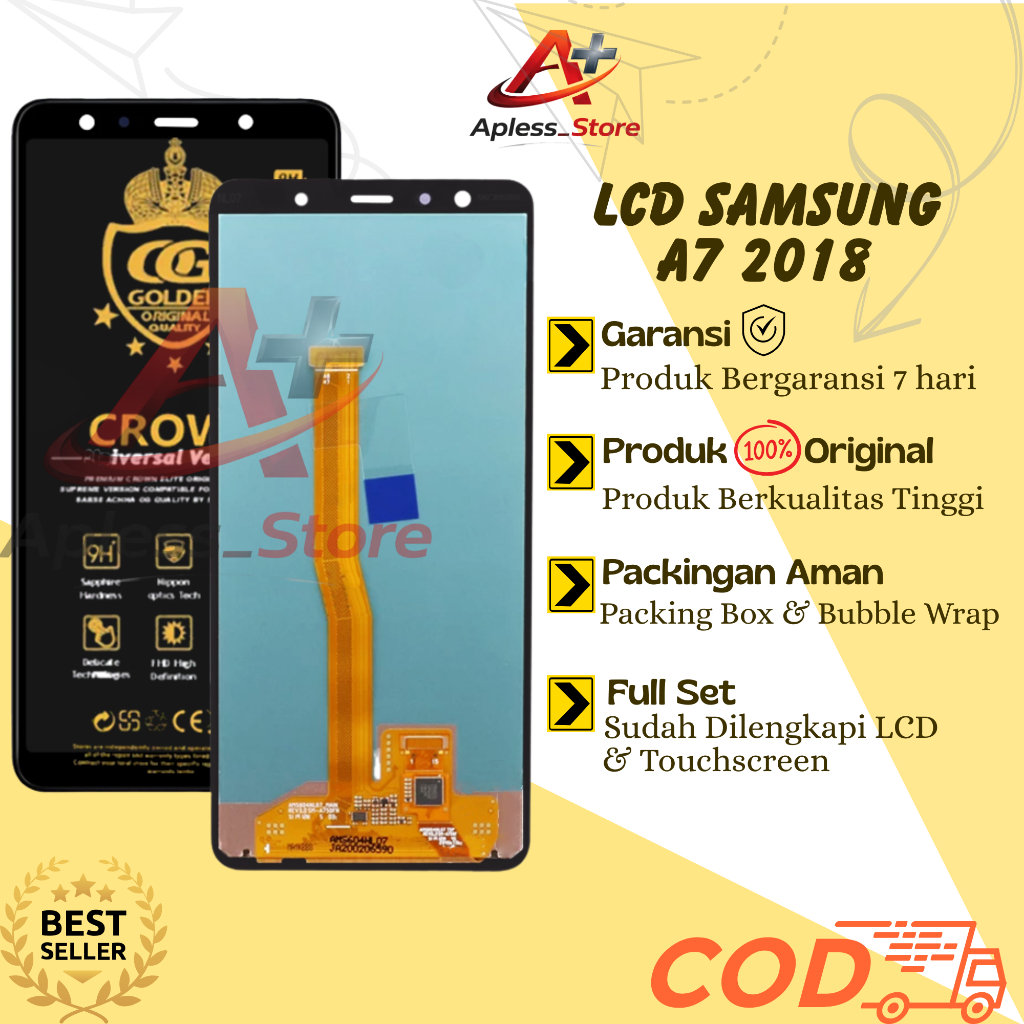 LCD TOUCHSCREEN SAMSUNG GALAXY A7 2018 A750 FULLSET COMPLETE ORIGINAL / LCD SAMSUNG A7 2018 / LCD SA