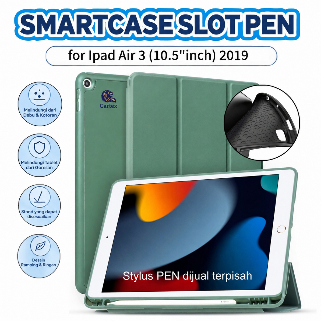 Smartcase Slot pen ipad air 3 2019 10.5"inch  case ipad air 3 / casing ipad air 3  softcase ipad air