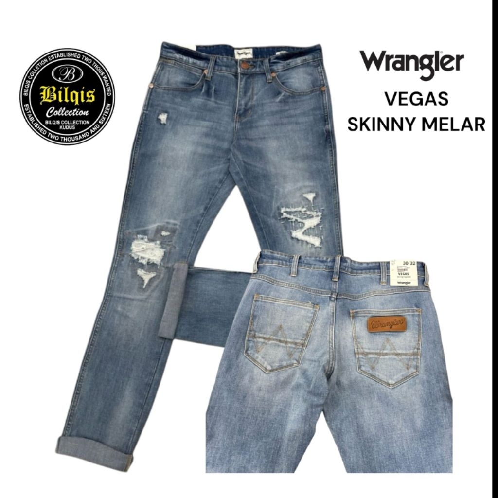 celana panjang wrangler pria original VEGAS Skinny Tapered