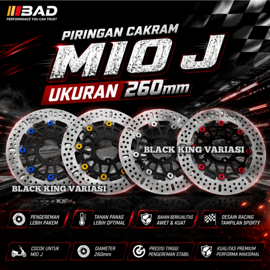 Piringan Cakram Depan Mio J 260mm 3 Lubang Piringan Cakram Disc 260mm Mio J Mio M3 Mio Soul GT Plus 