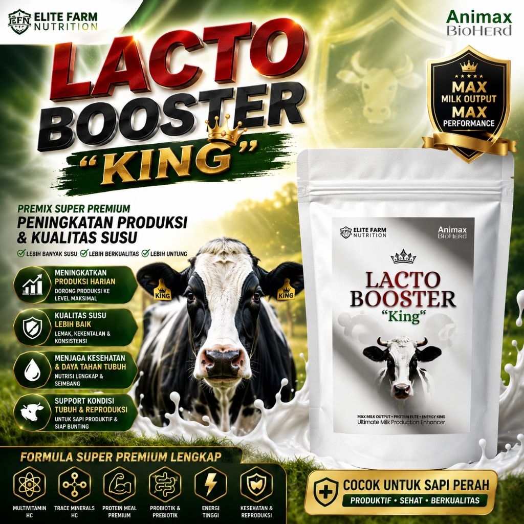 Lacto Booster King - Suplemen untuk peningkatan produksi dan kualitas susu sapi perah secara maksima