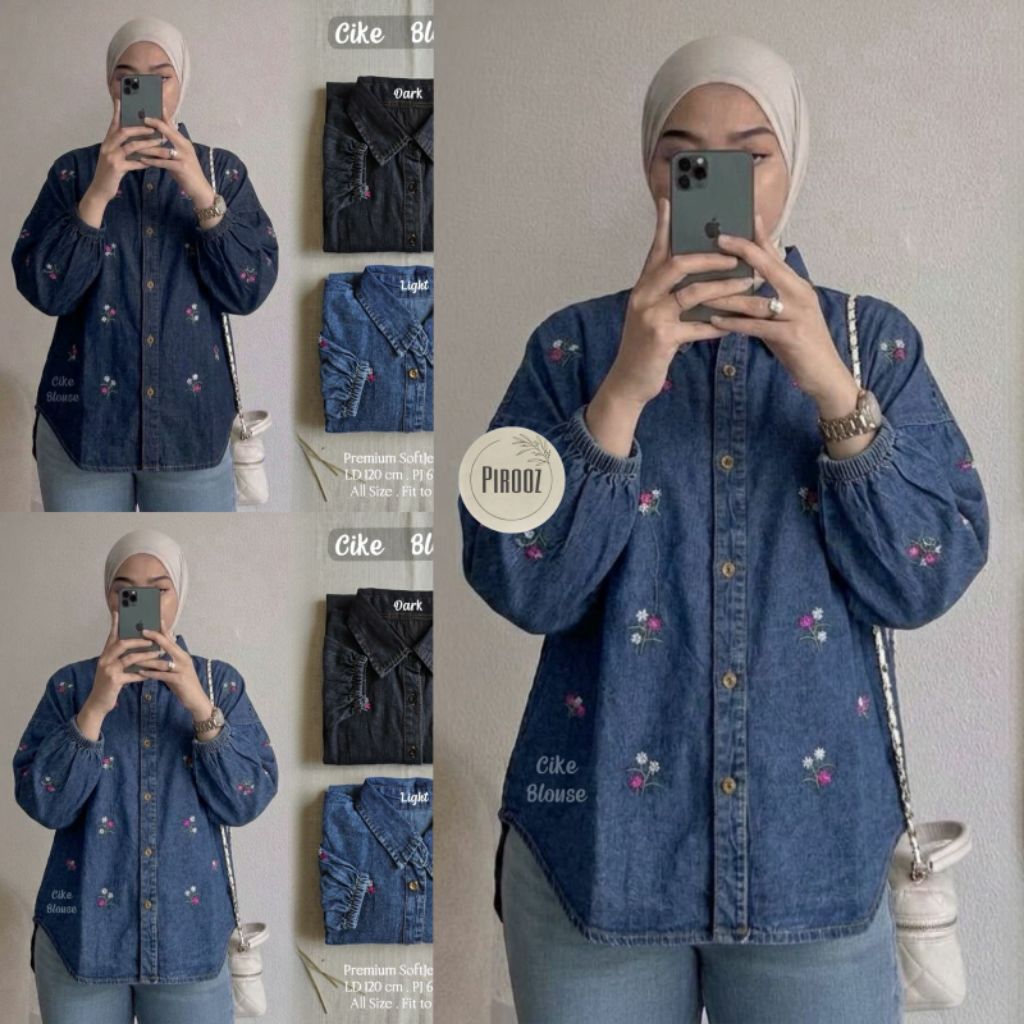 Cike/Mareta Blouse Atasan Kemeja Bahan SoftJeans by Pirooz