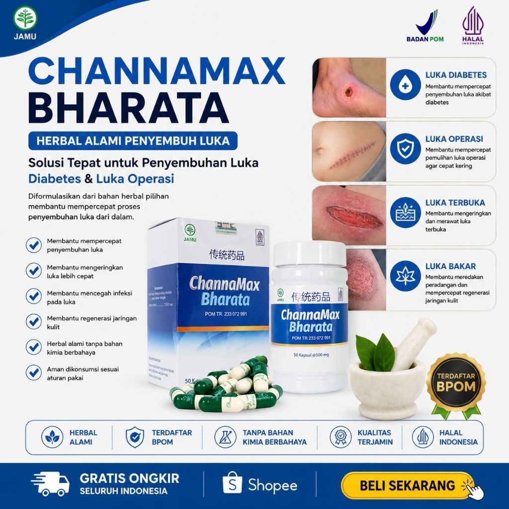 ChannaMax Bharata Original Obat Luka Diabetes & Luka Operasi Herbal Alami Mempercepat Pemulihan Luka