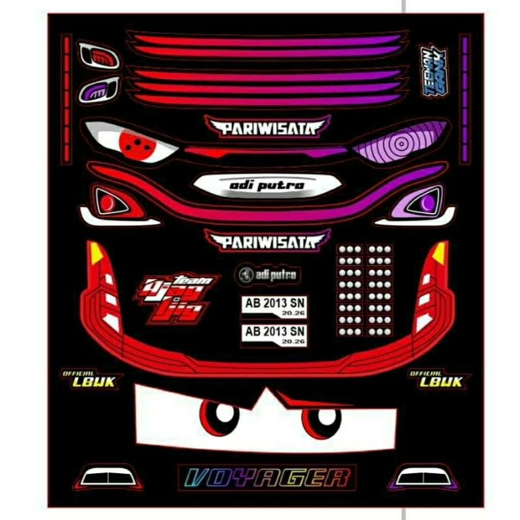 stiker miniatur bus jb3 dan JB5