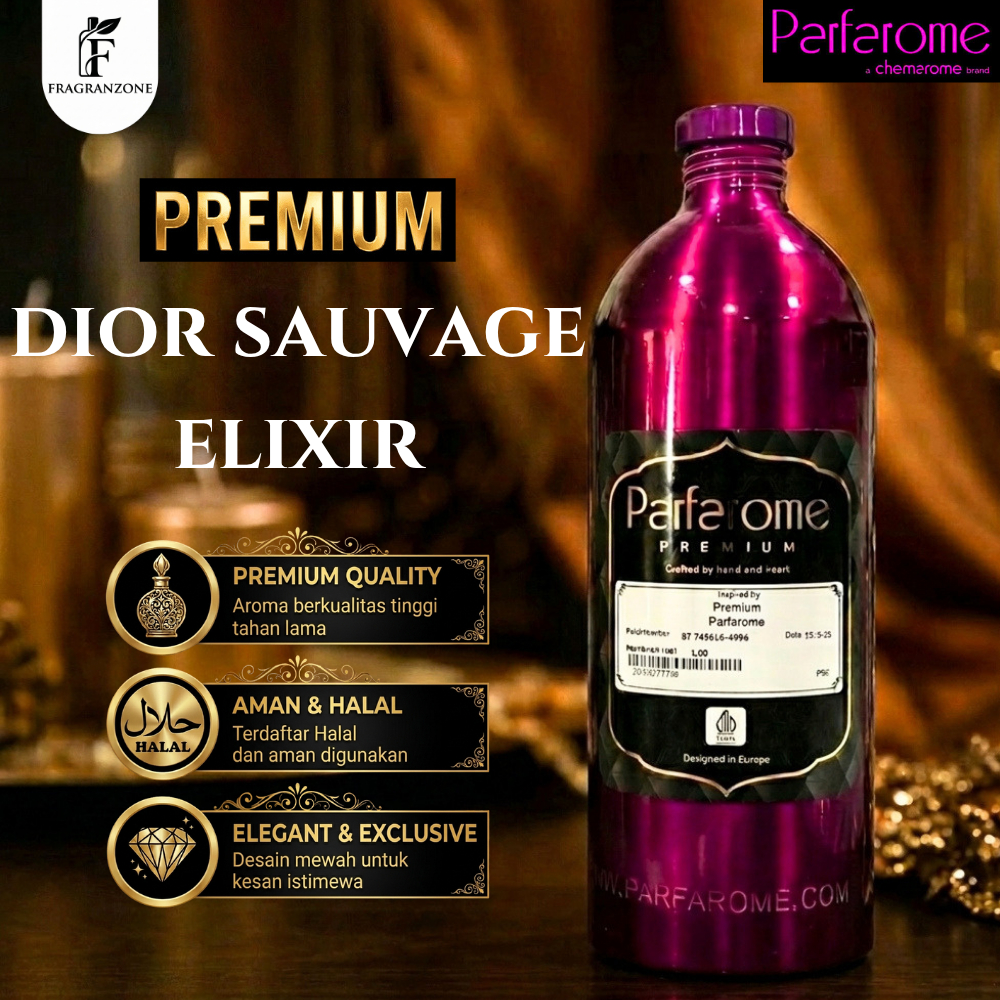 PARFAROME - PREMIUM - Bibit Parfum Murni | PARFAROME - Searah dior sauvage elixir | Kemasan Segel Pa