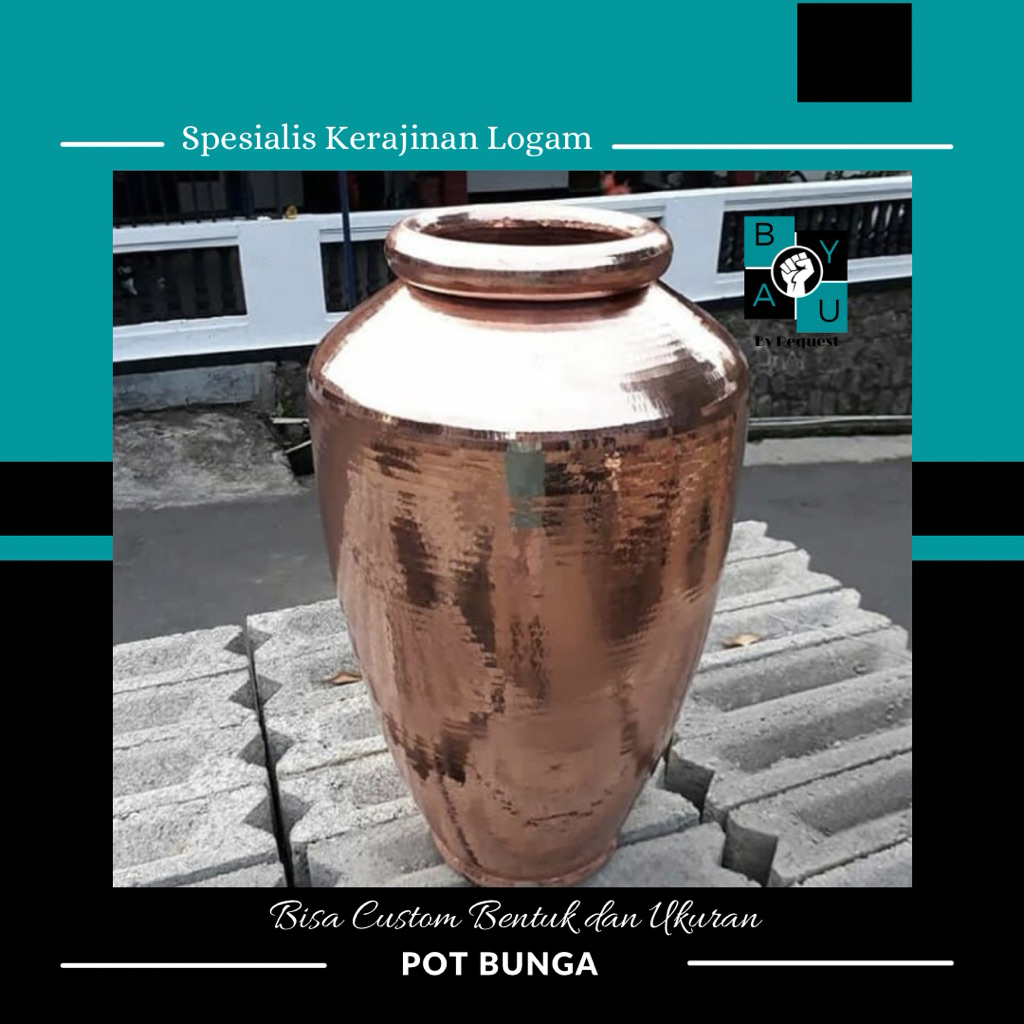 JUAL BERBAGAI MACAM VAS, POT, GUCI BAHAN TEMBAGA DAN KUNINGAN HANDMADE