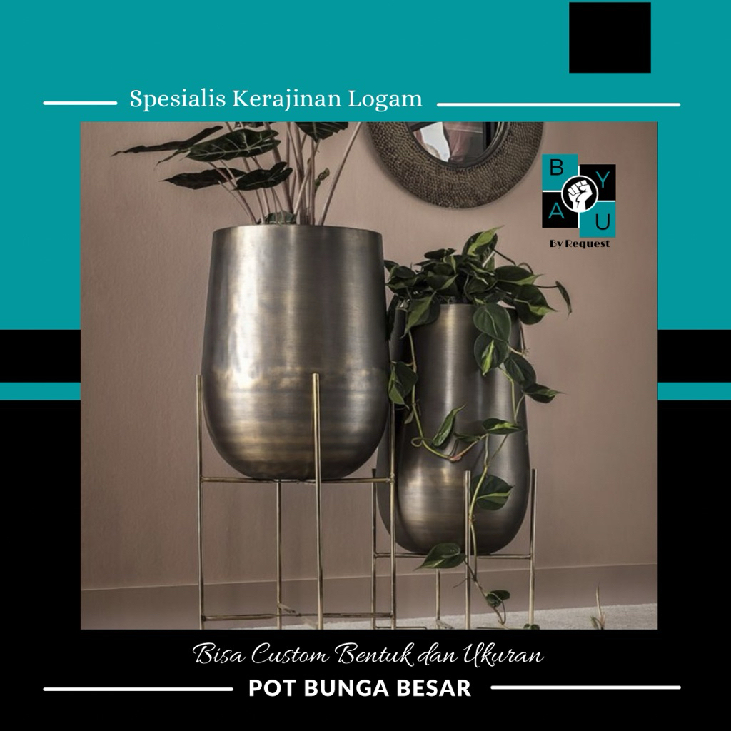 JUAL STANDING POT, POT BUNGA, VAS BUNGA DARI BAHAN KUNINGAN