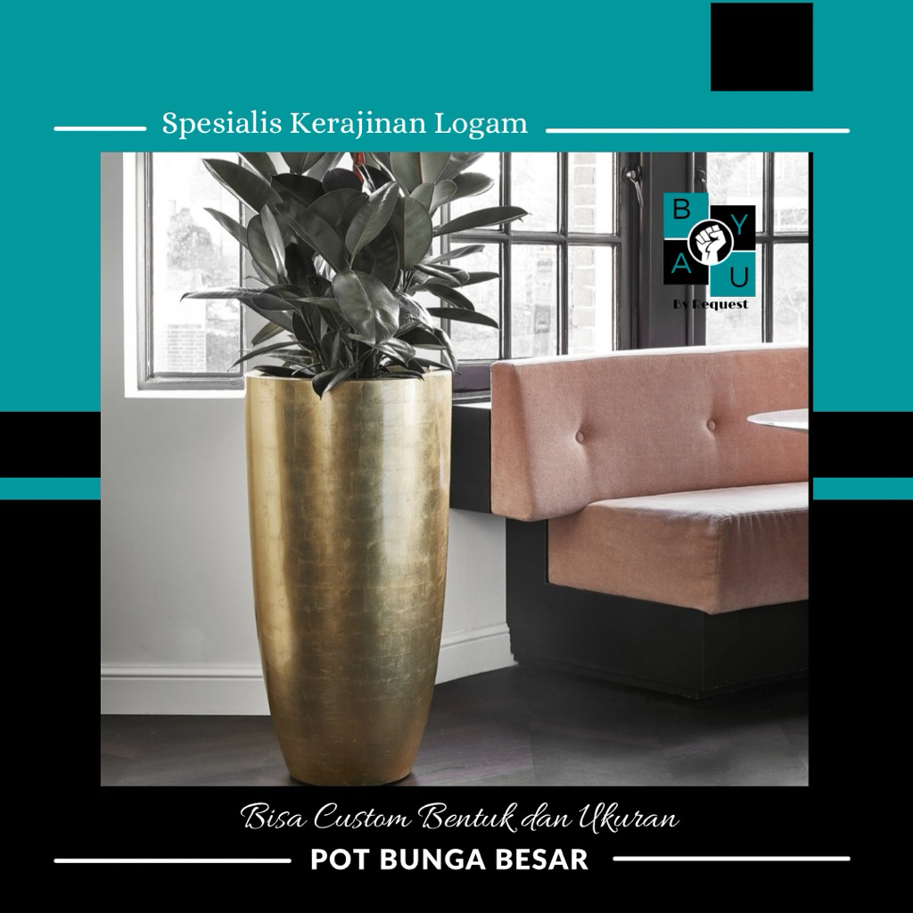 JUAL POT , VAS BUNGA BAHAN TEMBAGA KUNINGAN MURNI