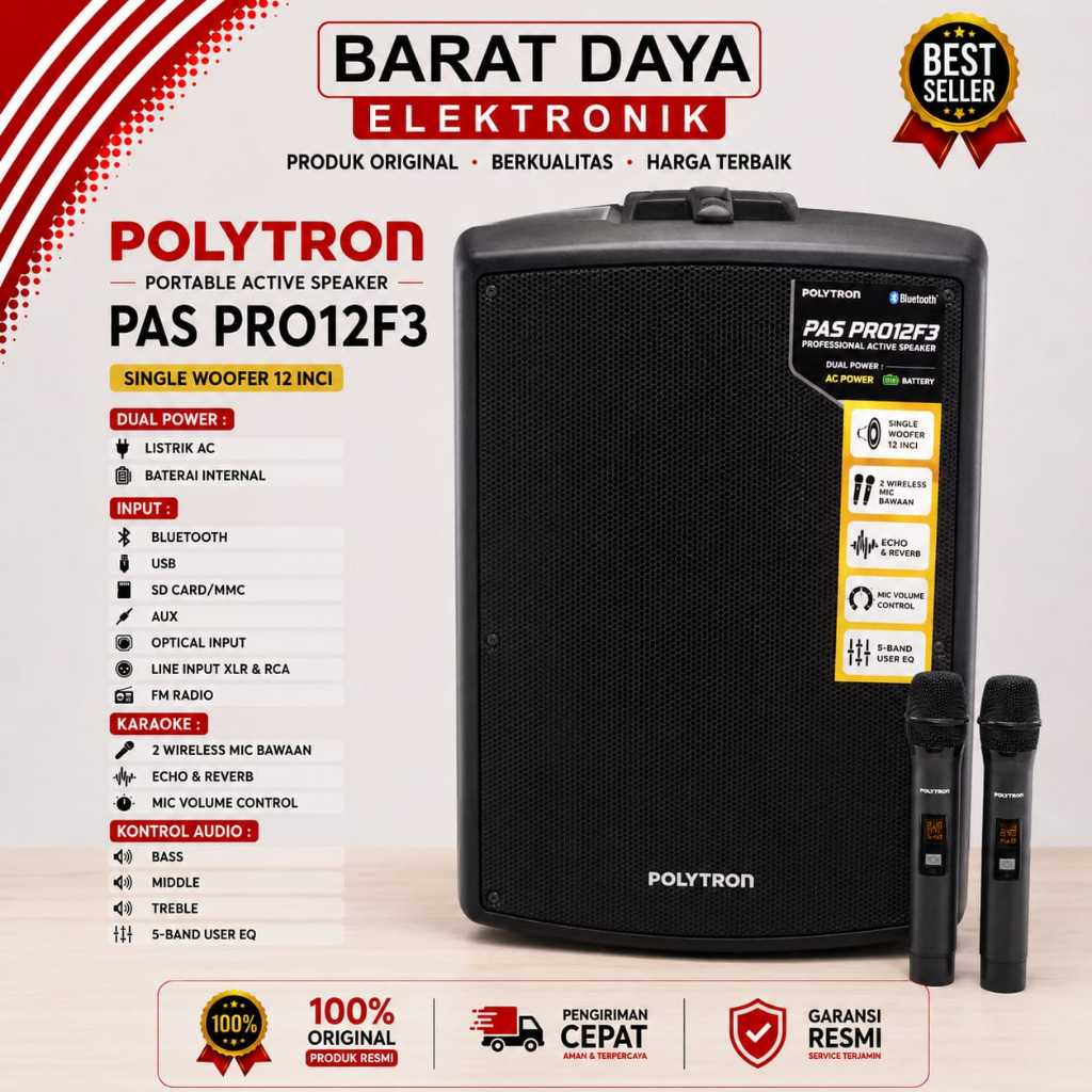 SPEAKER POLYTRON PAS PRO 12 PROFESIONAL AKTIF SPEAKER Polytron PAS PRO12F3 / PAS PRO12F6