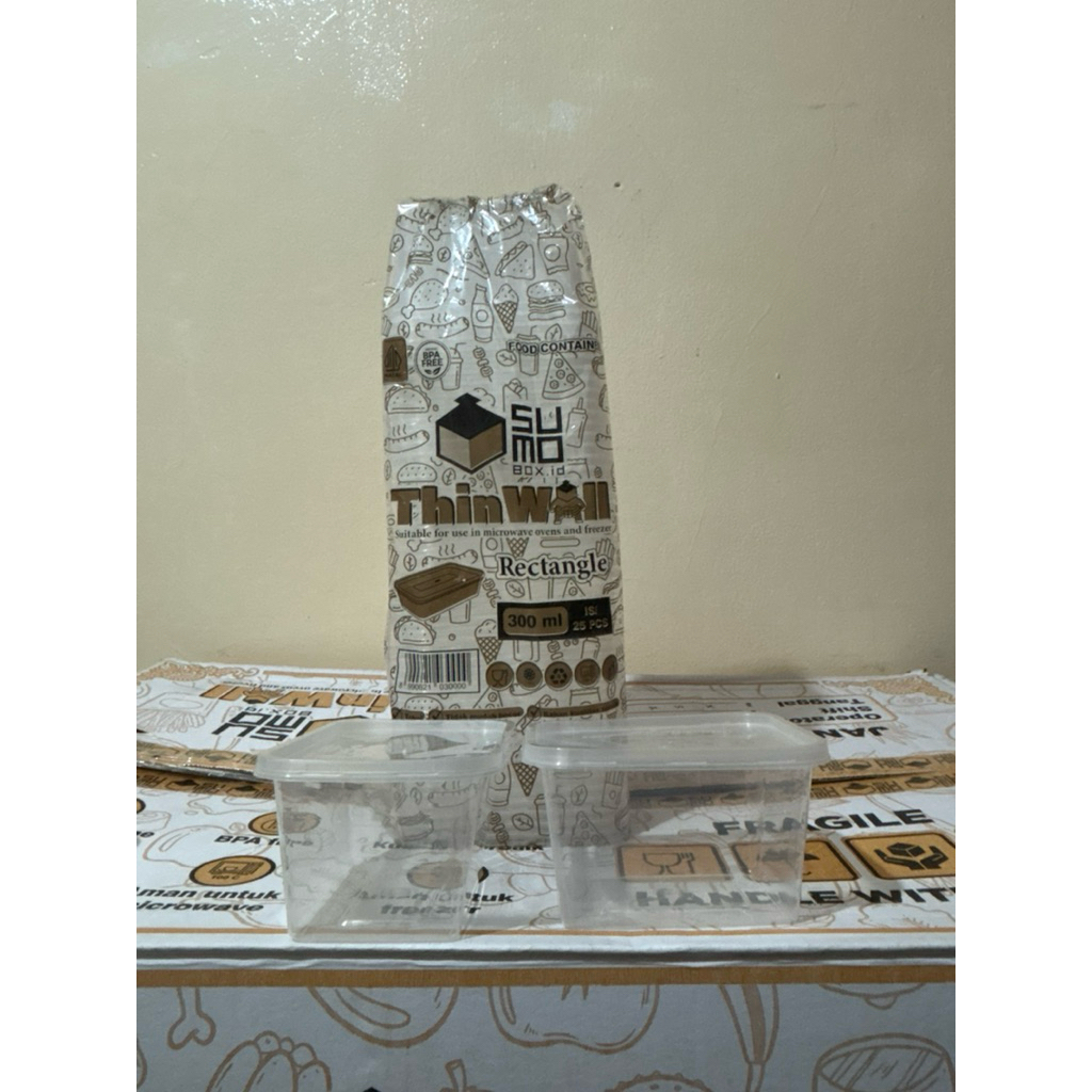 Thinwall 300ml PERSEGI PANJANG / Thinwall 300ml Rectangle / Cup Puding / Cup Salad
