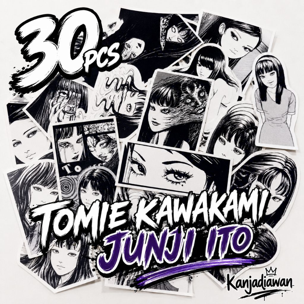 Stiker Tomie Kawakami Junju Ito Manga Horror 30 pcs Sticker Anime Tomie Kawakami Horror Anime Junji 