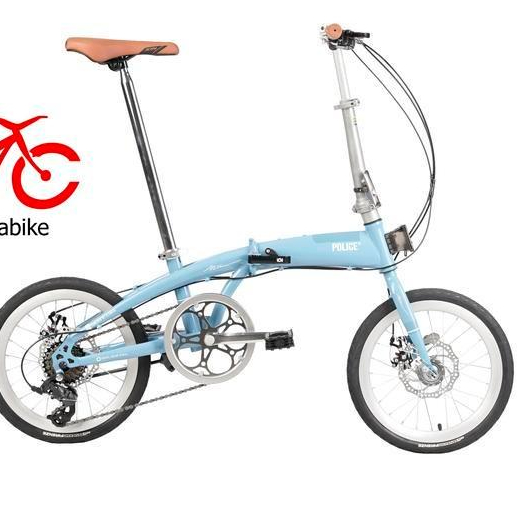 SEPEDA LIPAT POLICE MILAN 20 INCH PASTEL 8 SPEED - BLUE