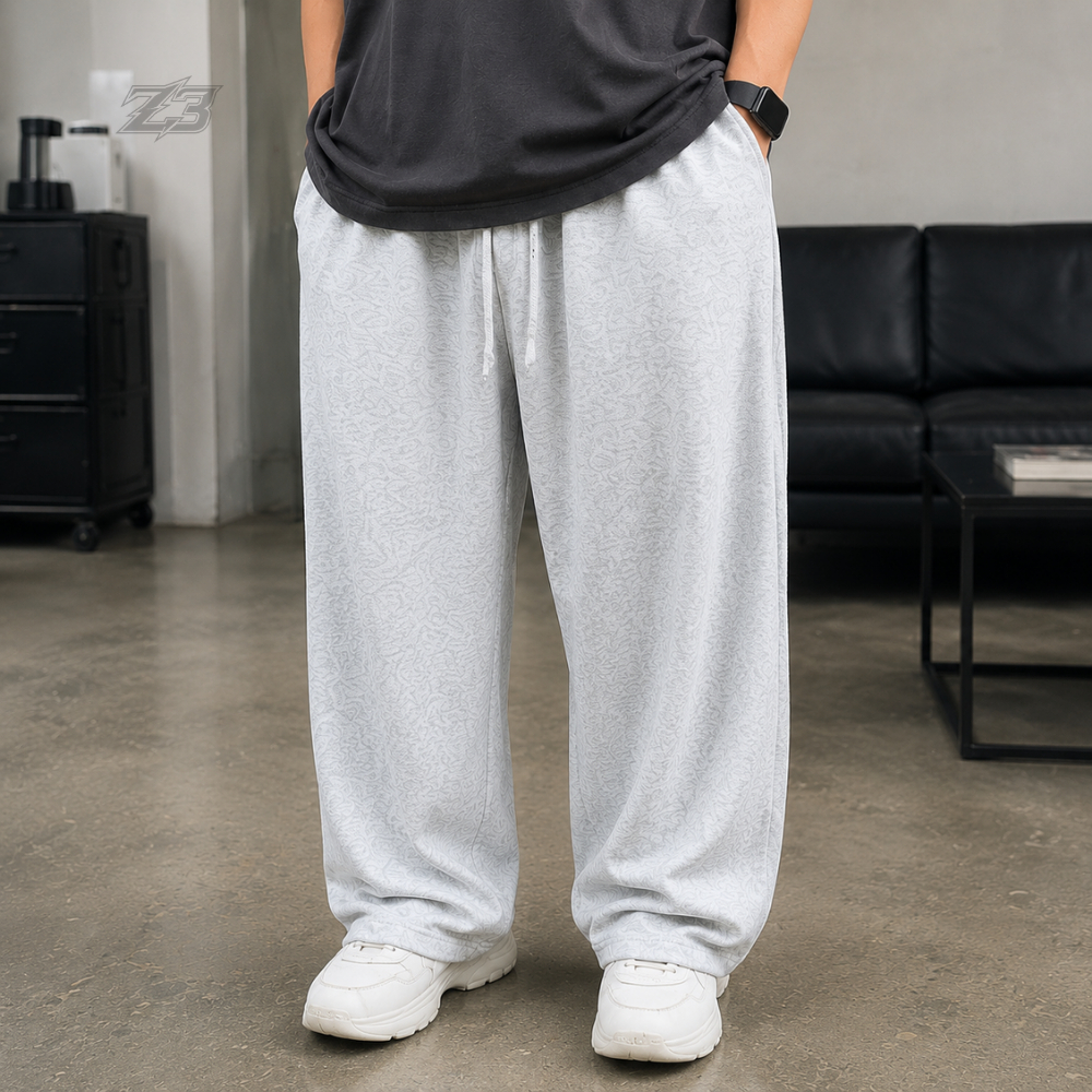 Sweatpants Loose Fit Pria Wanita Light Grey | Celana Baggy Premium