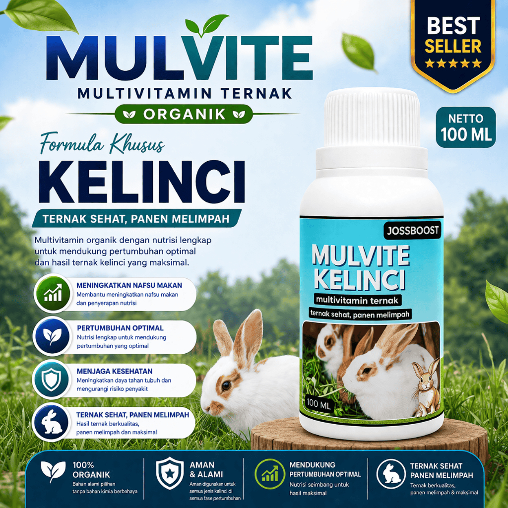 MULVITE Vitamin Probiotik Vitamin Suplemen Kelinci Hias Anggora Fuzzy Lop Holland Netherland Dwarf K