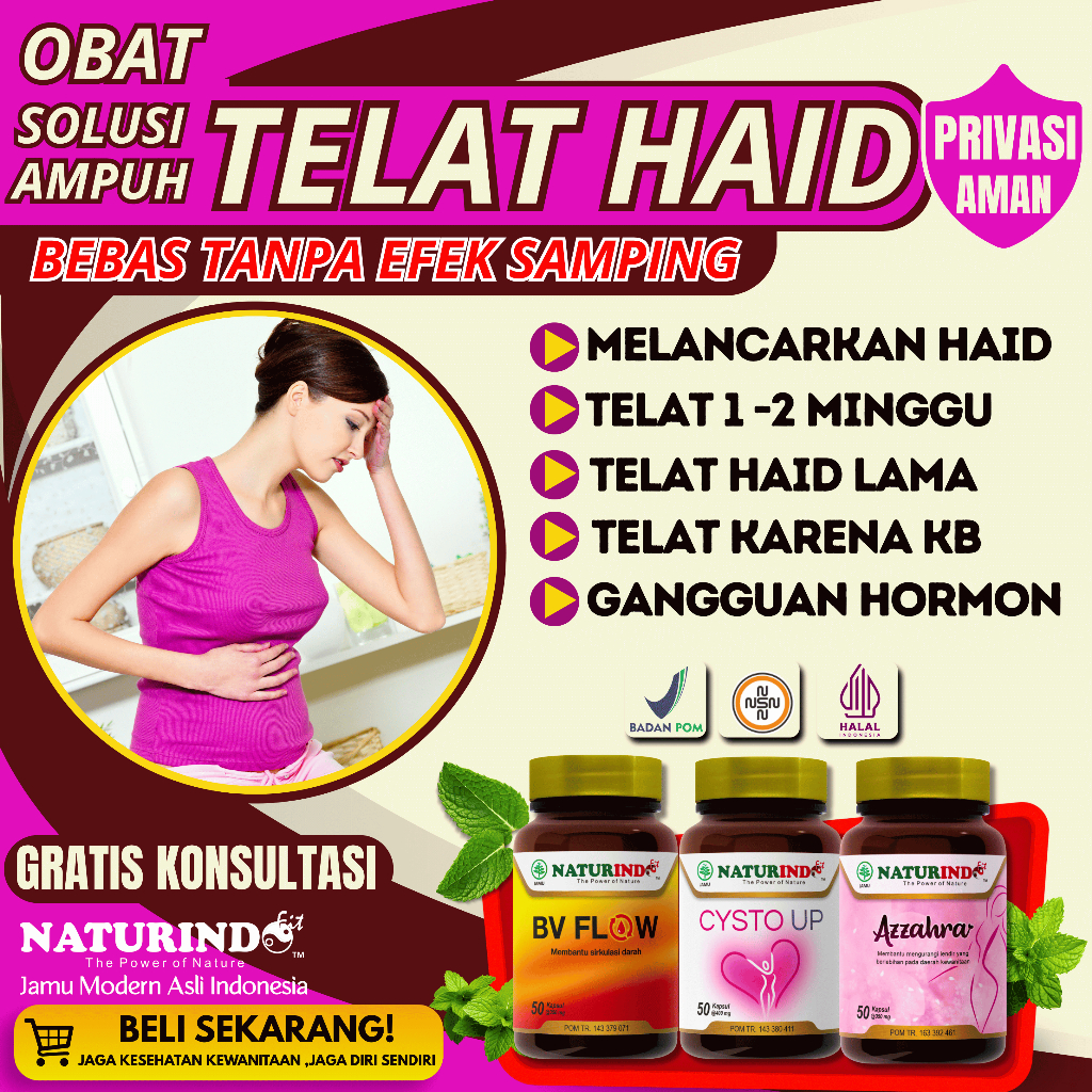 Obat Telat Dateng Bulan Pelancar Haid Tidak Teratur Paling Ampuh Nyeri Haid Menstruasi PCOS Telat Ha