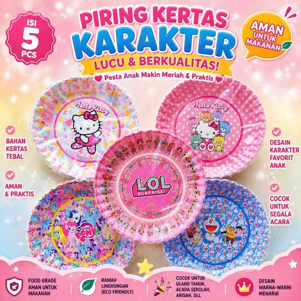 (Harvest) Piring Kue Karakter Perpack (10 pcs)