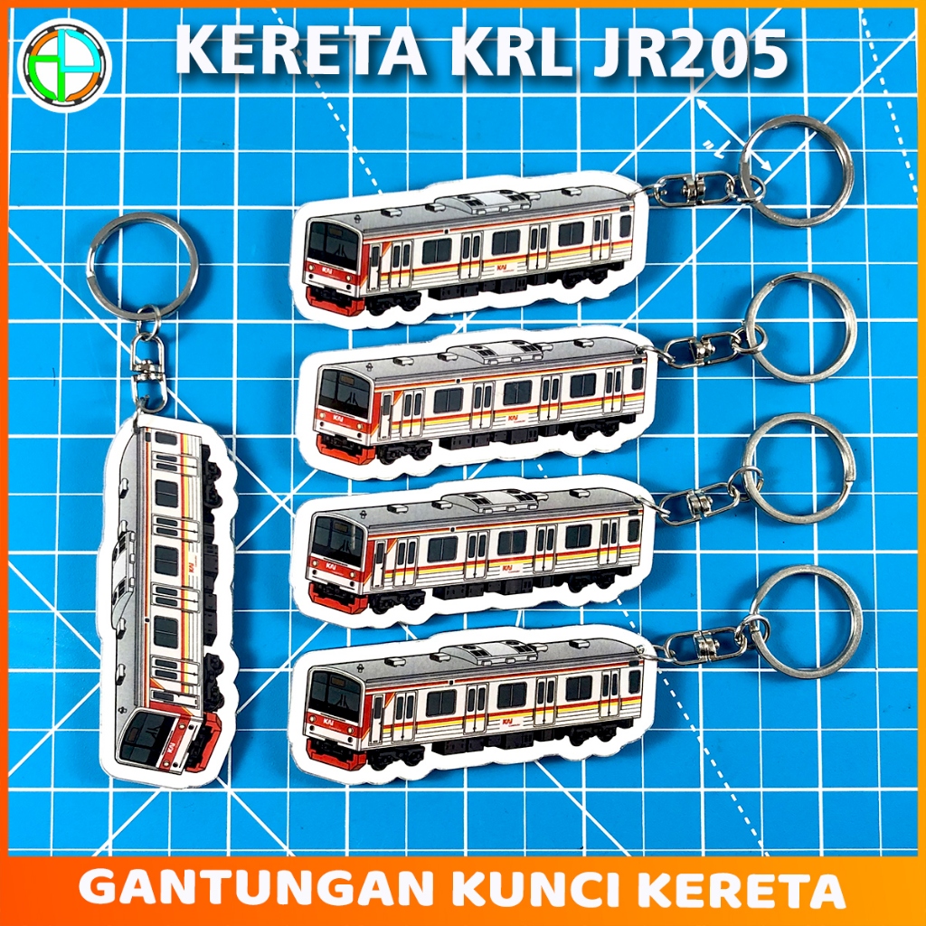 Gantungan kunci Kereta KRL JR205 Akrilik | Ganci Miniatur Mainan Seri KRL Commuter Line bolak balik