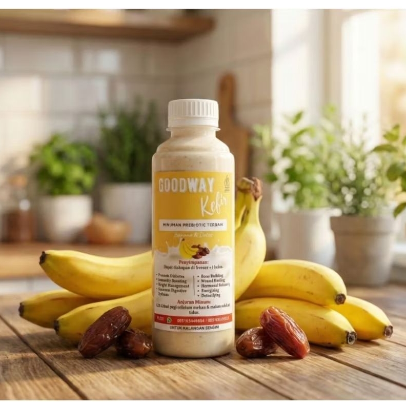 Banana Dates Smoothie Kefir  Premium 250 ml, mood, immune, energy booster, anti hipertensi, anti ost