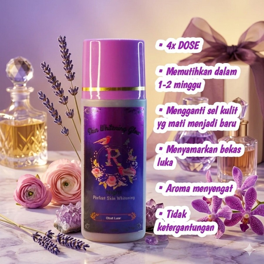 [TERLARIS] HB PEMUTIH NIGHT GLOW 5X DOSIS BODY LOTION HB UNGU