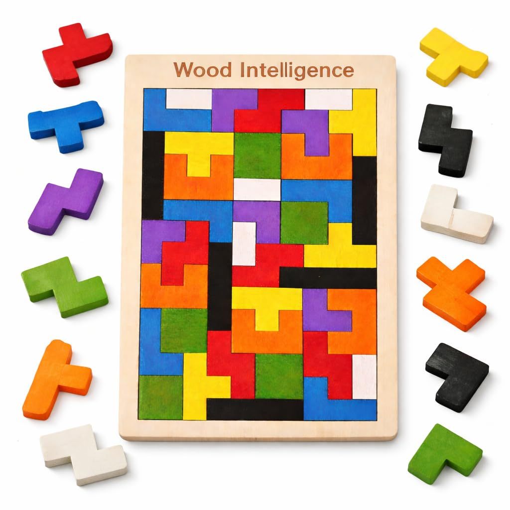 Mainan Puzzle Kayu Permainan Asah Otak IQ Puzzle Kayu Edukatif untuk Anak & Dewasa Usia 4 Tahun
