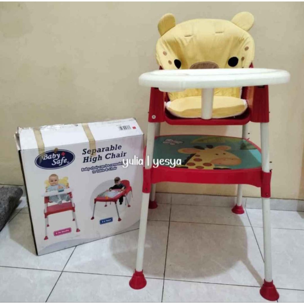 PRELOVED SEPARABLE BABY CHAIR HIGH CHAIR BABY SAFE KURSI MAKAN MEJA BELAJAR ANAK