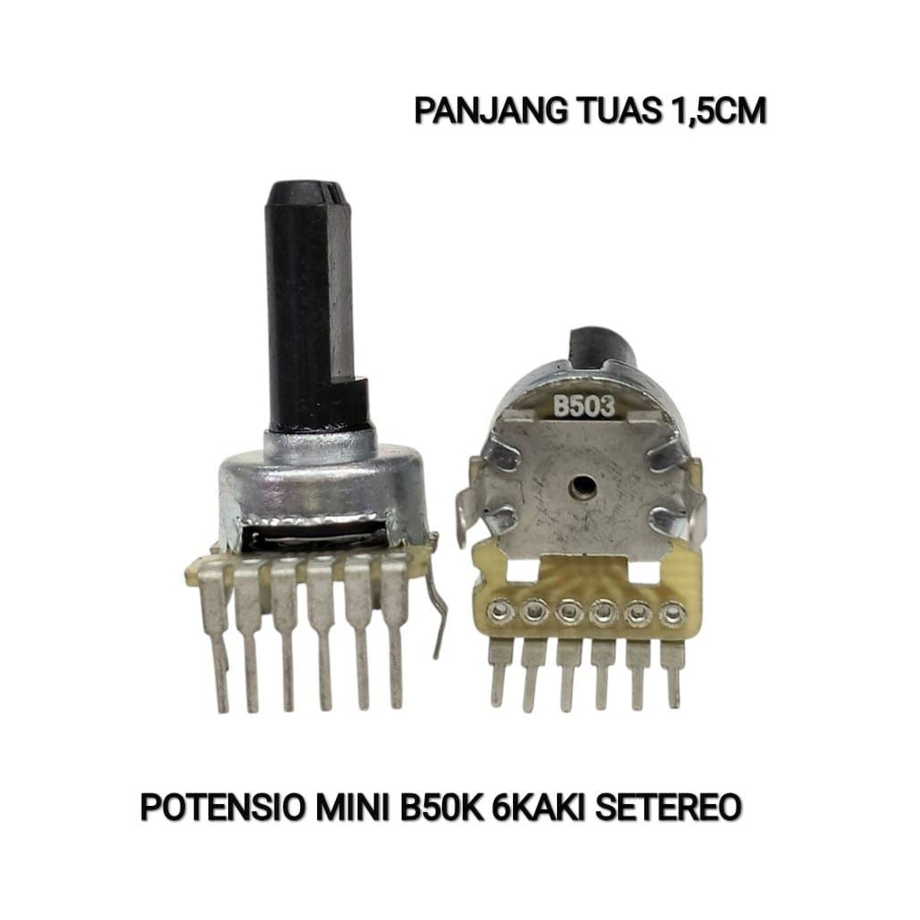 Potensio Mini 6 Kaki Stereo B50K