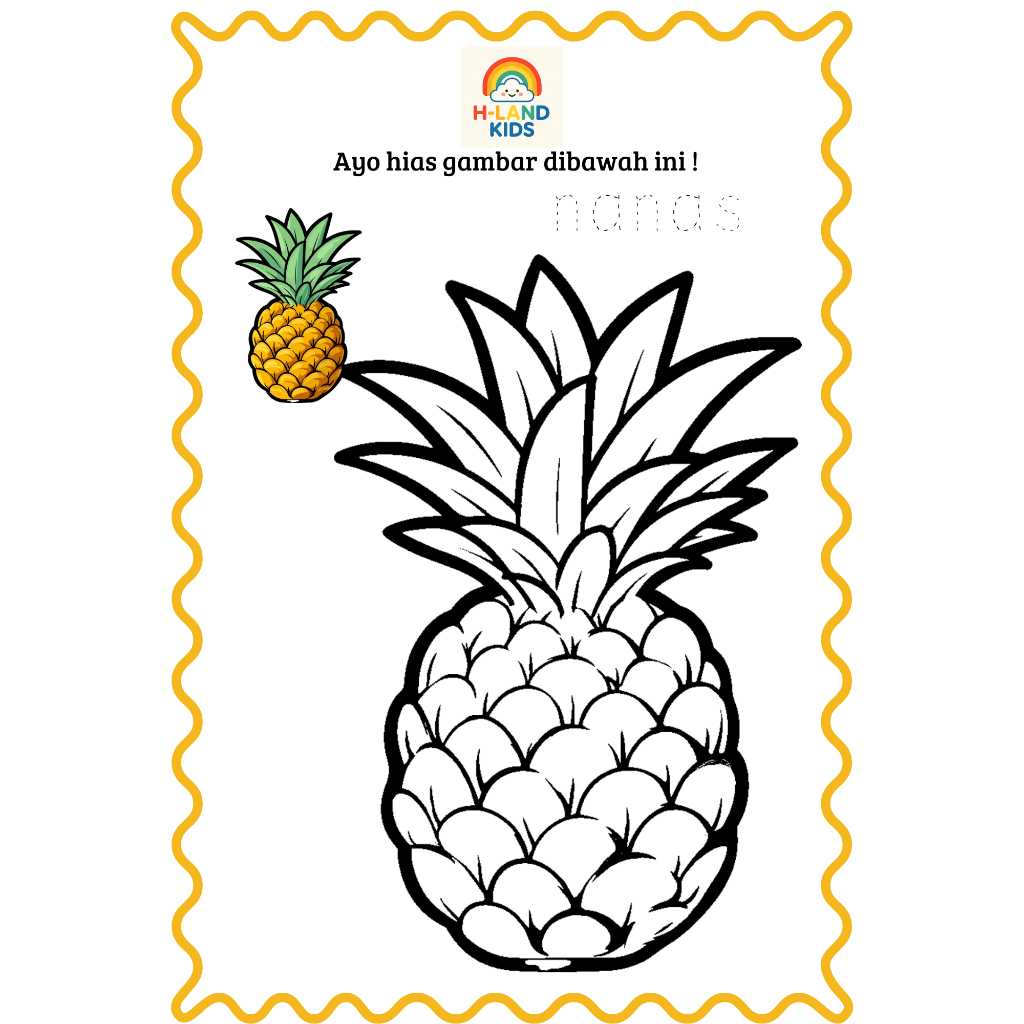 Worksheet Kolase Anak Tema Buah 5 Lembar | Lembar kerja edukatif PAUD & TK | Fun Learning | H-Land K