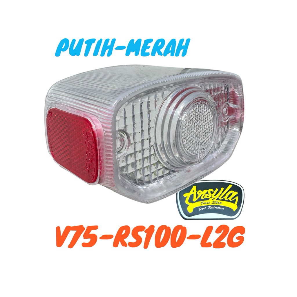 mika lampu stoplamp belakang yamaha v75 rs100 l2g putih merah