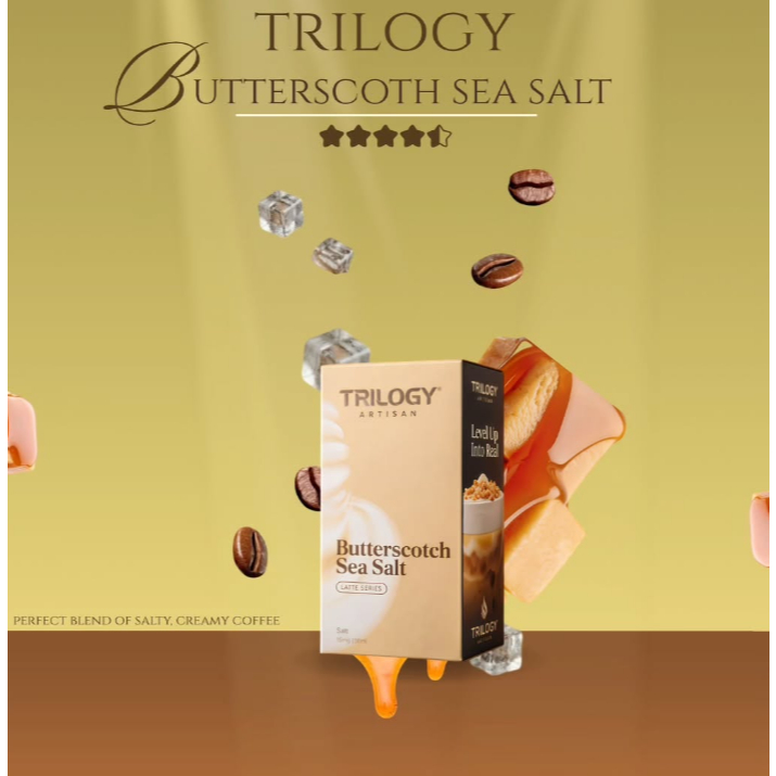 Liquid Trilogy Butterscotch Sea Salt Latte Series Salt Nic 30ML by Trilogy Brew [ VAPEKU88 ]