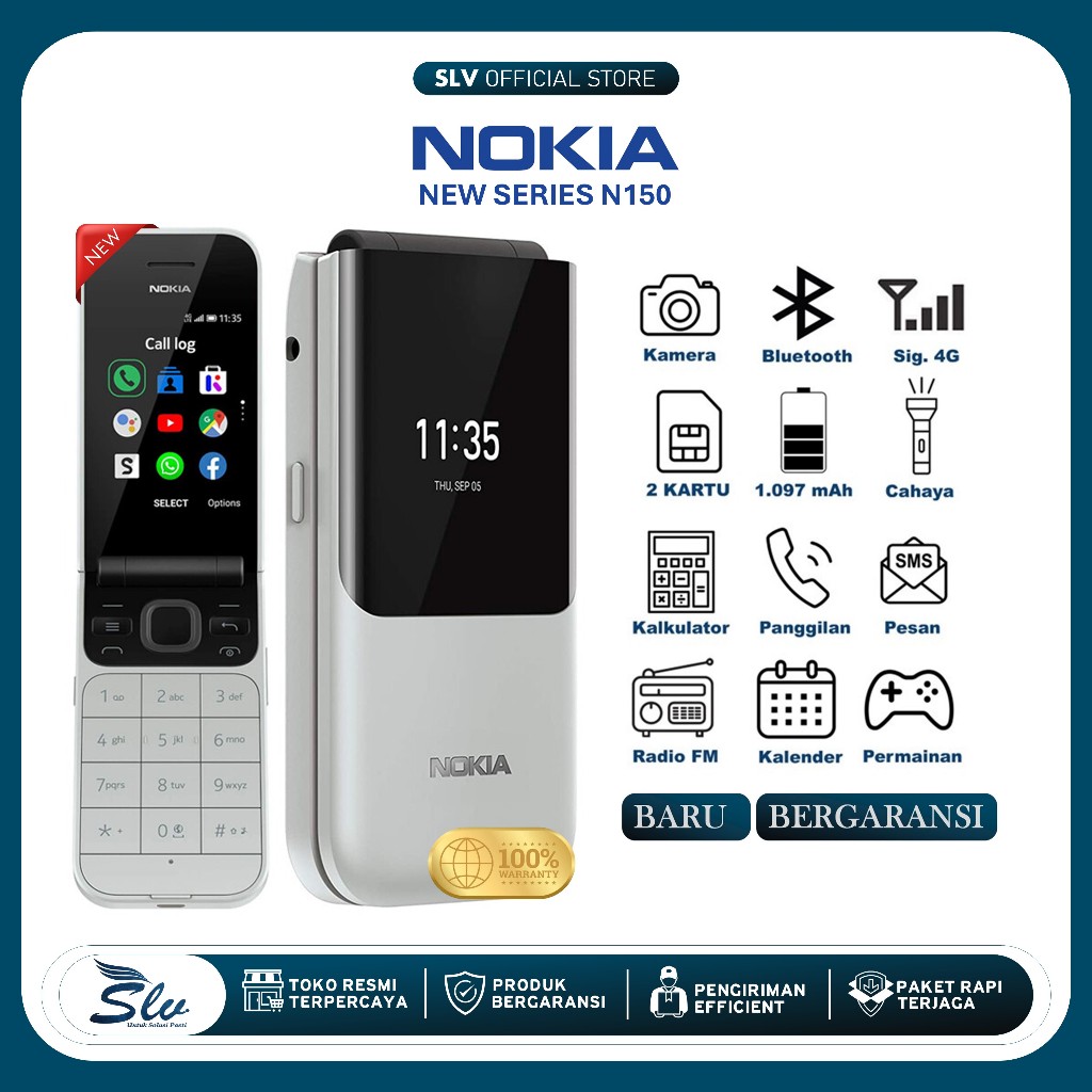 BARU/GRESS NOKIA 2720 FLIP DUAL SIM GARANSI HP NOKIA MURAH HP LIPAT NOKIA MURAH JADUL NOKIA FLIP 272