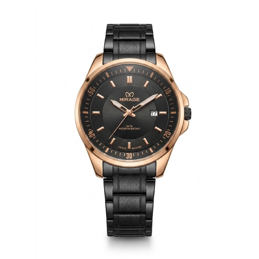 Jam Tangan Mirage 8895 Rantai Hitam Pria