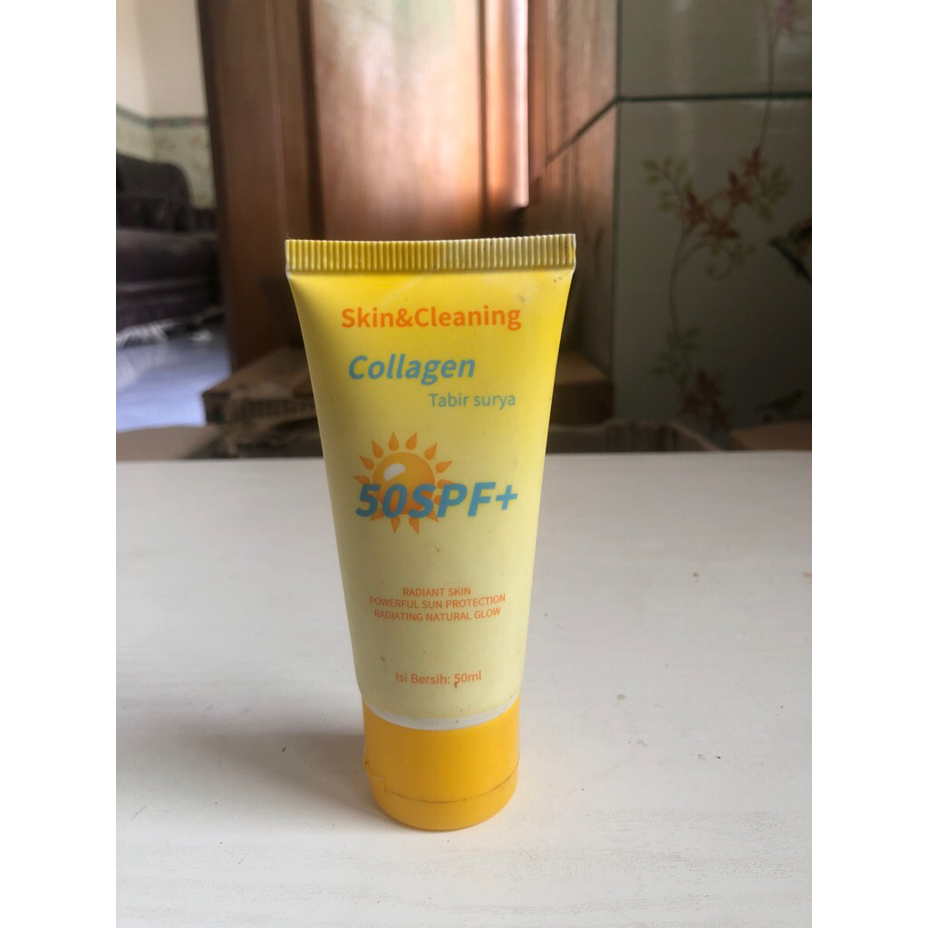 (Reject Kemasan) Skin&Cleaning Collagen Tabir Surya SPF 50 PA ++++