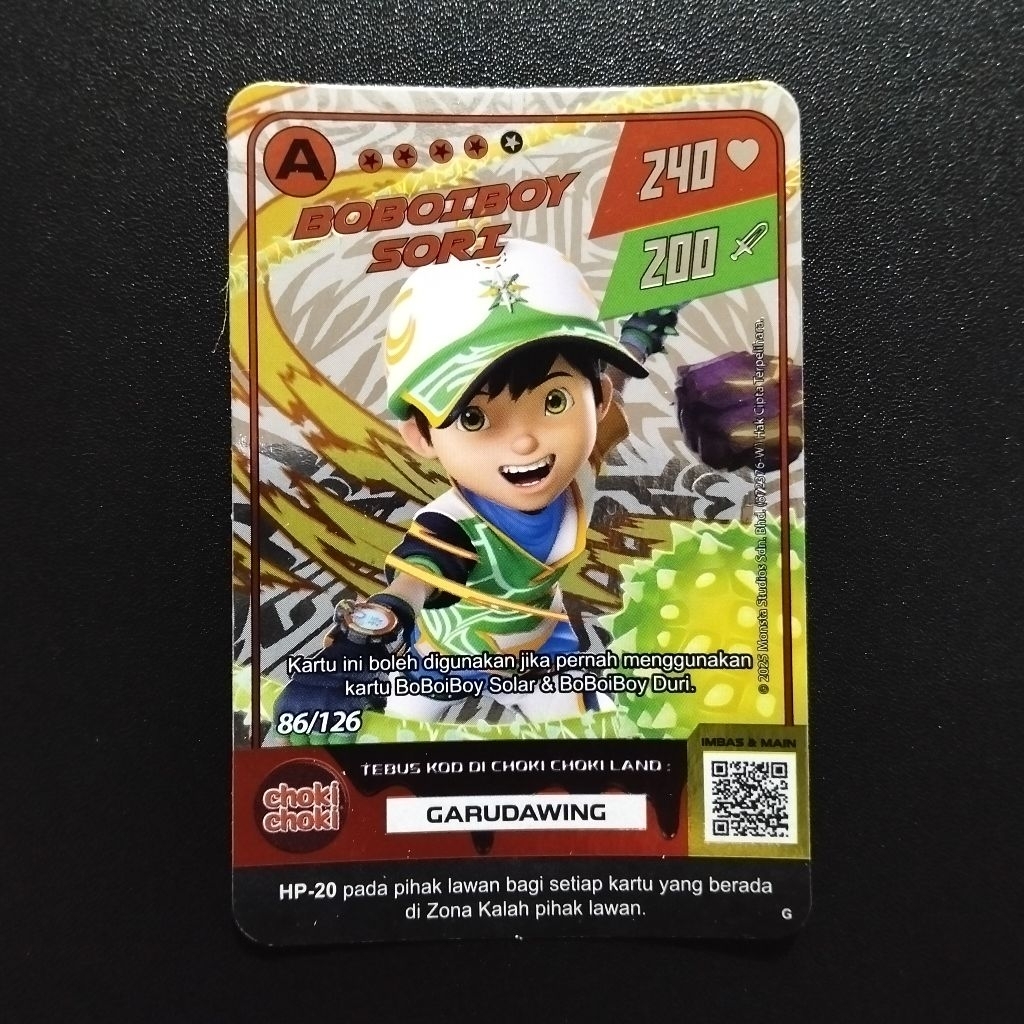 Monsta Galaxy Card 02 | Boboiboy Sori | 86/126