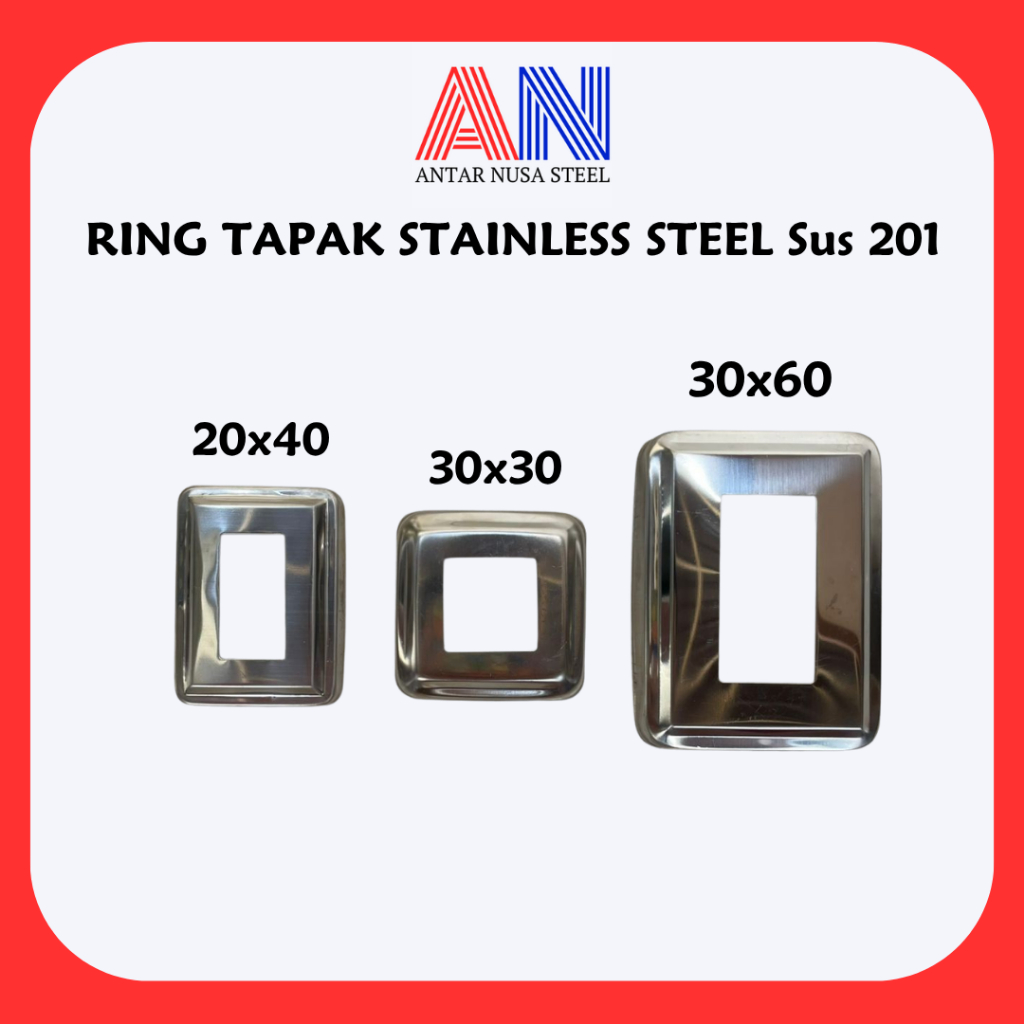 RING TAPAK HOLLOW STAINLESS STEEL Sus 201 20x40, 30x30, 30x60 | Tapak, Ring, Tapak Hollow Stainless