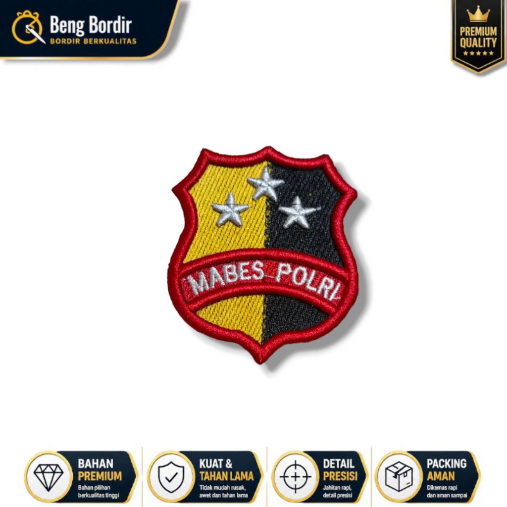 Logo Bed Mabes Polri Bordir Timbul