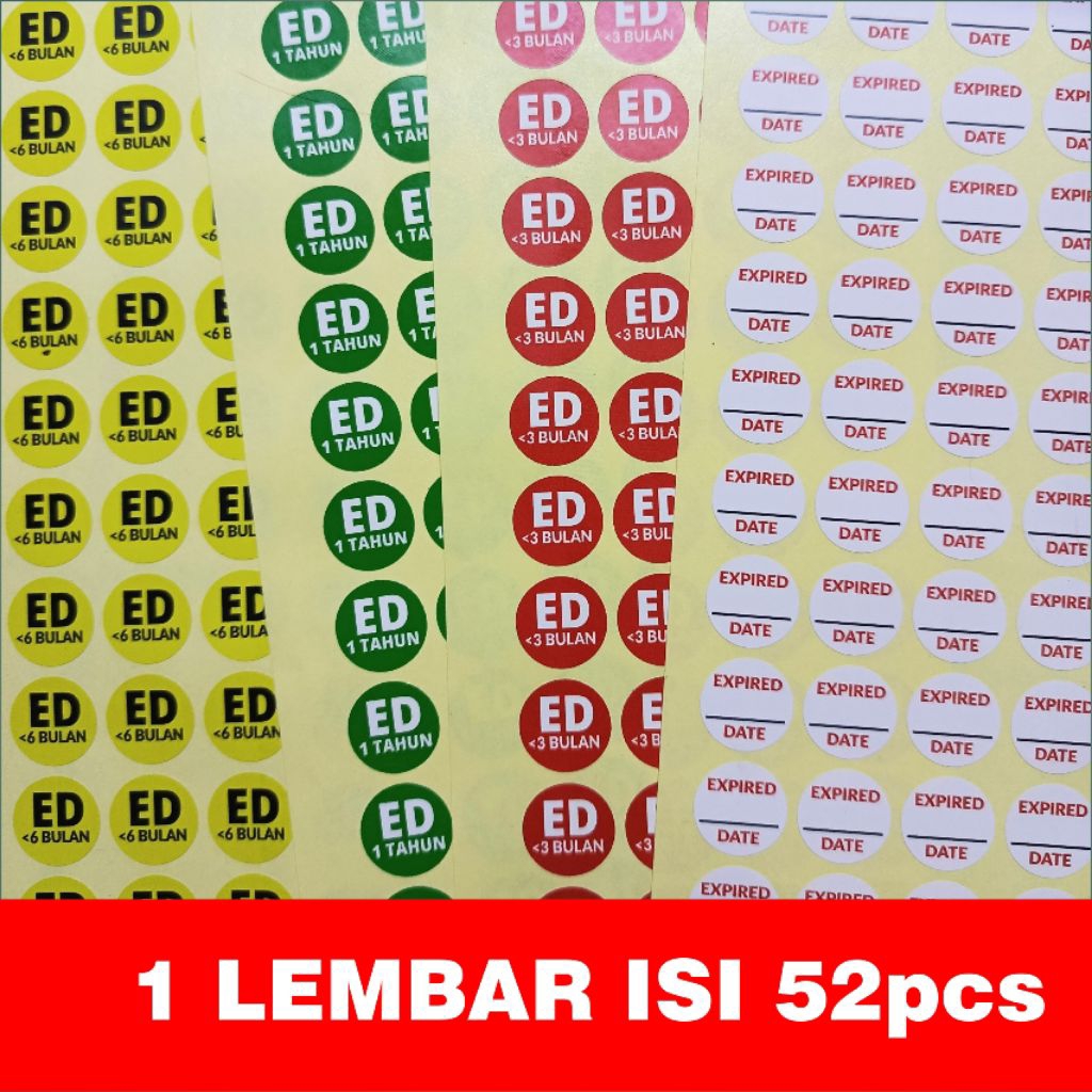Sticker Expired Date / Stiker Expired Date Blank Diameter stiker 2cm isi 52pcs